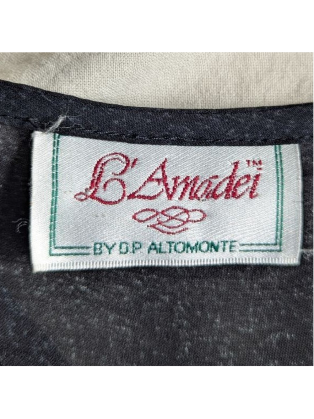 Vintage L’Amadei by D.P. Altomonte Tunic - Black/Beige Floral Embroidered L - Picture 7 of 13